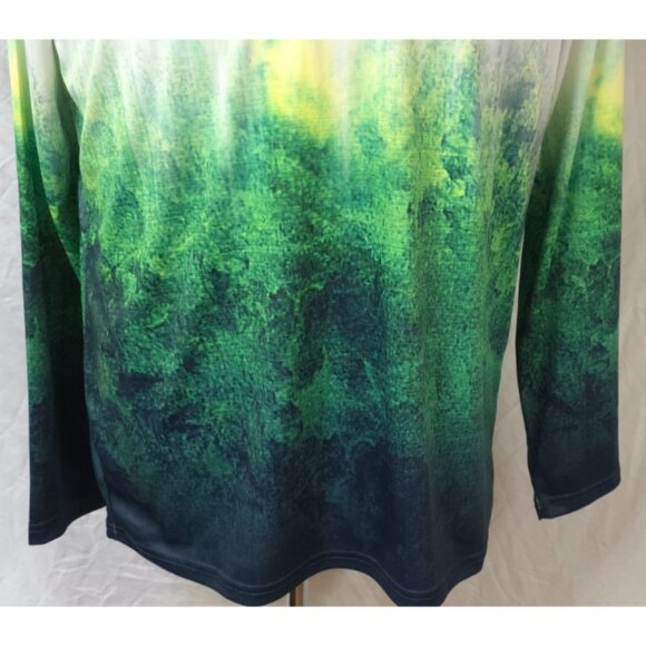 Fish N Vibe White Green Bass Splashing Performance Fishing Graphic Tee (M) 38-40 - Picture 4 of 12